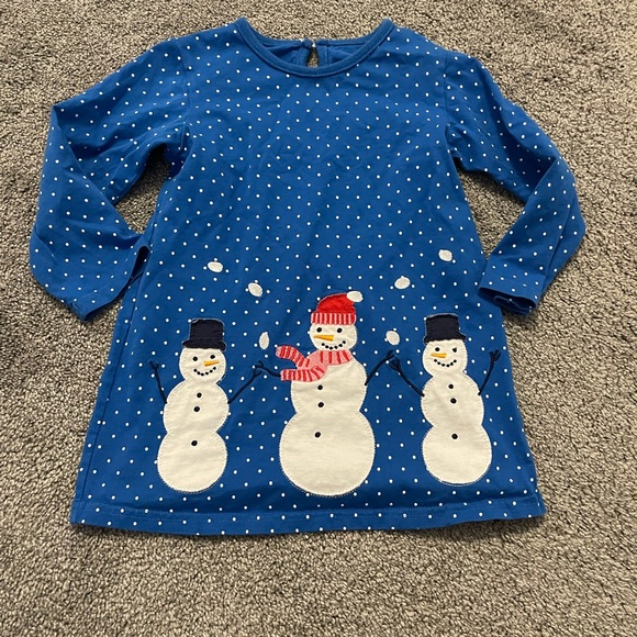 Faux Hanna Andersson Blue Snowman Dress - Picture 2 of 4